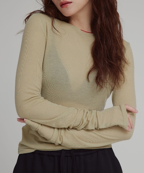 W:Huku(フーク)の「リバーシブルロングスリーブTシャツ / Reversible Long-Sleeve T-Shirt(Tシャツ/カットソー・レディース・ブラック/オフホワイト/ブルー系その他/イエロー系その他/ベージュ・FREE)」の10枚目の写真