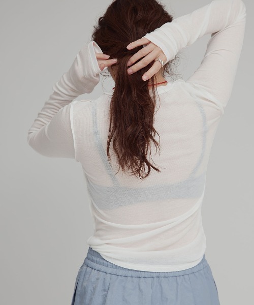 W:Huku(フーク)の「リバーシブルロングスリーブTシャツ / Reversible Long-Sleeve T-Shirt(Tシャツ/カットソー・レディース・ブラック/オフホワイト/ブルー系その他/イエロー系その他/ベージュ・FREE)」の17枚目の写真