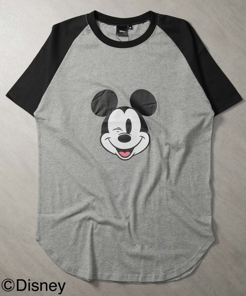 Disney(ディズニー)の「【Disney/MICKEY MOUSE 】ミッキー ラグラン ちょいBIG T(Tシャツ/カットソー・メンズ・ホワイト×ブラック/ホワイト×グレー/グレー系その他/ベージュ系その他/ホワイト×ネイビー/ベージュ×ブラック/ホワイト系/グレー系・M/L/XL)」の5枚目の写真