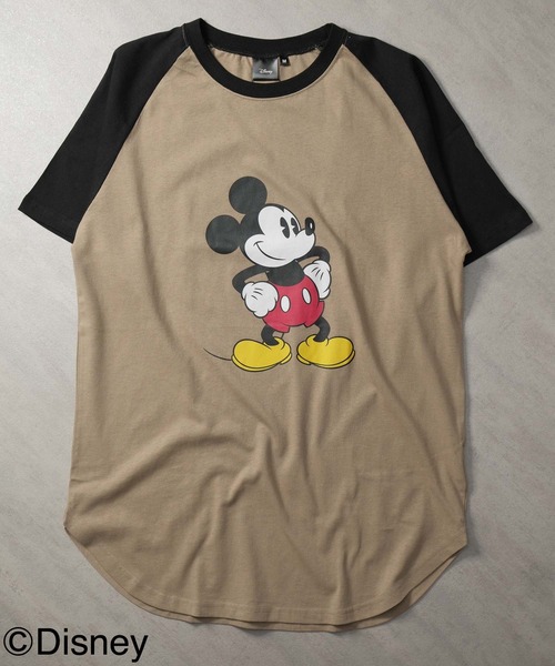 Disney(ディズニー)の「【Disney/MICKEY MOUSE 】ミッキー ラグラン ちょいBIG T(Tシャツ/カットソー・メンズ・ホワイト×ブラック/ホワイト×グレー/グレー系その他/ベージュ系その他/ホワイト×ネイビー/ベージュ×ブラック/ホワイト系/グレー系・M/L/XL)」の8枚目の写真