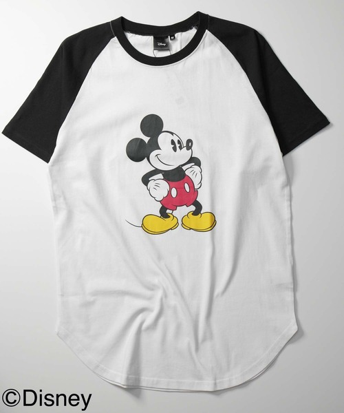 Disney(ディズニー)の「【Disney/MICKEY MOUSE 】ミッキー ラグラン ちょいBIG T(Tシャツ/カットソー・メンズ・ホワイト×ブラック/ホワイト×グレー/グレー系その他/ベージュ系その他/ホワイト×ネイビー/ベージュ×ブラック/ホワイト系/グレー系・M/L/XL)」の13枚目の写真