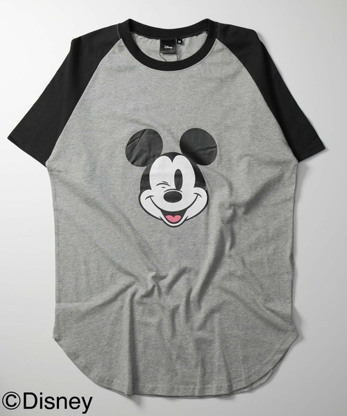 Disney(ディズニー)の「【Disney/MICKEY MOUSE 】ミッキー ラグラン ちょいBIG T(Tシャツ/カットソー・メンズ・ホワイト×ブラック/ホワイト×グレー/グレー系その他/ベージュ系その他/ホワイト×ネイビー/ベージュ×ブラック/ホワイト系/グレー系・M/L/XL)」の9枚目の写真