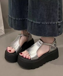 アンクルストラップコンフォート厚底サンダル