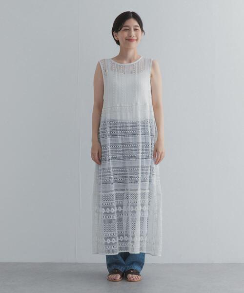 URBAN RESEARCH DOORS(アーバンリサーチドアーズ)の「総レースノースリーブワンピース | レイヤード/レースワンピ/おでかけ/甘め/大人カジュアル/プラスワン(ワンピース・レディース・ブラック/オフホワイト・FREE)」の10枚目の写真