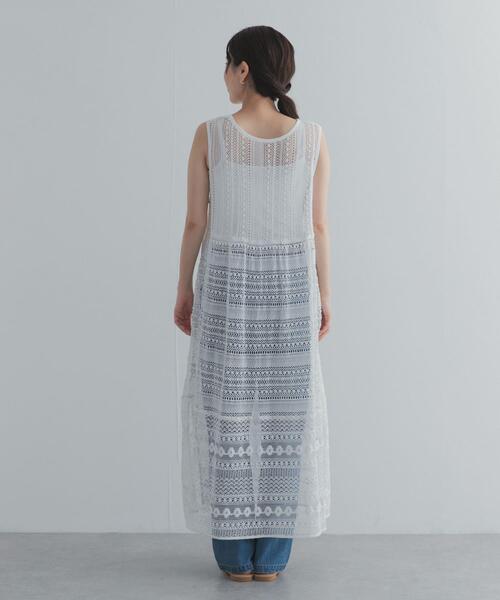 URBAN RESEARCH DOORS(アーバンリサーチドアーズ)の「総レースノースリーブワンピース | レイヤード/レースワンピ/おでかけ/甘め/大人カジュアル/プラスワン(ワンピース・レディース・ブラック/オフホワイト・FREE)」の12枚目の写真