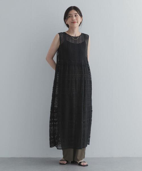 URBAN RESEARCH DOORS(アーバンリサーチドアーズ)の「総レースノースリーブワンピース | レイヤード/レースワンピ/おでかけ/甘め/大人カジュアル/プラスワン(ワンピース・レディース・ブラック/オフホワイト・FREE)」の21枚目の写真