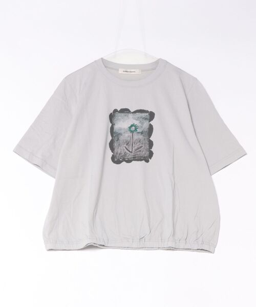 SUPER HAKKA(スーパーハッカ)の「SUPER HAKKA×武内明子 「petal frame」プリント+刺繍Tシャツ(Tシャツ/カットソー・レディース・ブルー/グリーン/ライトグレー・FREE)」の9枚目の写真