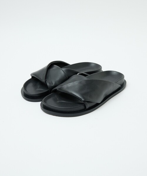 waa.(ワー)の「【Waa .studios / ワースタジオ】XEP SANDALS / XEP サンダル / レザーサンダル / クロスデザイン(サンダル・メンズ・ブラック・42/43/41)」の1枚目の写真