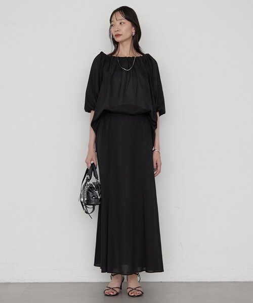LOUNGEDRESS(ラウンジドレス)の「《セットアップ可》【JAPAN MADE】カラミメッシュオフショルプルオーバー(シャツ/ブラウス・レディース・ブラック/オフホワイト/ブラウン・FREE)」の14枚目の写真