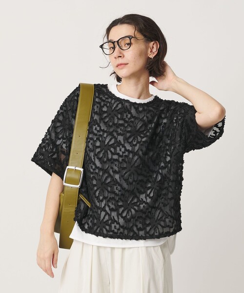 BEAUTY&YOUTH UNITED ARROWS（ビューティーアンドユースユナイテッドアローズ）の「【WEB限定】シアージャガード 2WAYブラウス ウォッシャブル（シャツ/ブラウス・レディース・ブラック/オフホワイト/ピンク・FREE）」の4枚目の写真