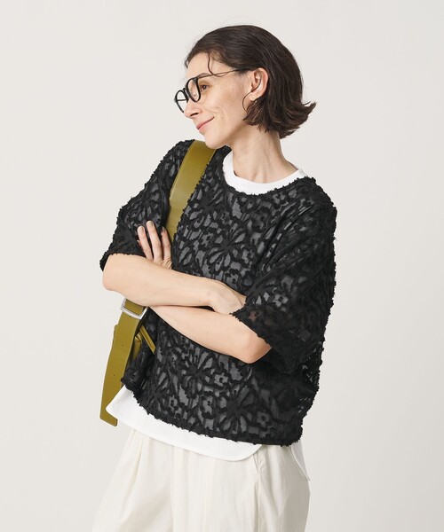 BEAUTY&YOUTH UNITED ARROWS（ビューティーアンドユースユナイテッドアローズ）の「【WEB限定】シアージャガード 2WAYブラウス ウォッシャブル（シャツ/ブラウス・レディース・ブラック/オフホワイト/ピンク・FREE）」の5枚目の写真