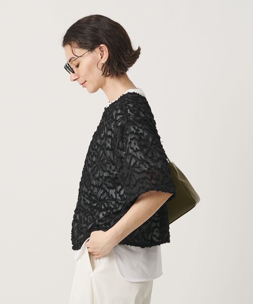 BEAUTY&YOUTH UNITED ARROWS（ビューティーアンドユースユナイテッドアローズ）の「【WEB限定】シアージャガード 2WAYブラウス ウォッシャブル（シャツ/ブラウス・レディース・ブラック/オフホワイト/ピンク・FREE）」の6枚目の写真