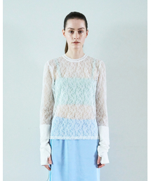 DOUBLE SLEEVE LACE LONG T-SHIRTS (White)