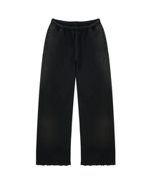 VTG WASHED STRAIGHT SWEAT PANTS / BLACK