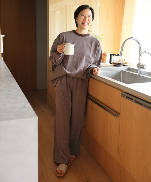 JOURNAL STANDARD(ジャーナルスタンダード)の「【oaedit】 ボーダープルオーバー(Tシャツ/カットソー・レディース・ワイン/ダークブルー/チョコ・FREE)」の4枚目の写真