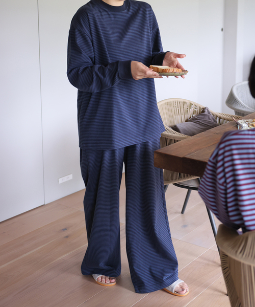 JOURNAL STANDARD(ジャーナルスタンダード)の「【oaedit】 ボーダープルオーバー(Tシャツ/カットソー・レディース・ワイン/ダークブルー/チョコ・FREE)」の6枚目の写真