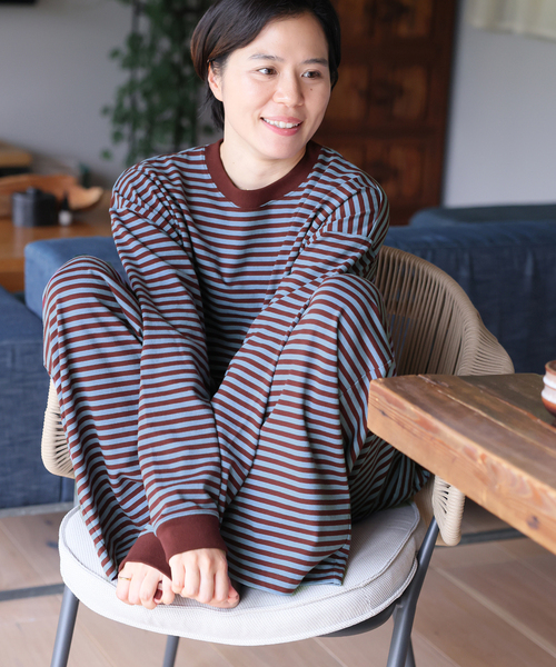 JOURNAL STANDARD(ジャーナルスタンダード)の「【oaedit】 ボーダープルオーバー(Tシャツ/カットソー・レディース・ワイン/ダークブルー/チョコ・FREE)」の7枚目の写真