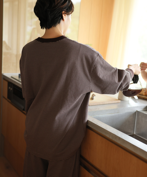 JOURNAL STANDARD(ジャーナルスタンダード)の「【oaedit】 ボーダープルオーバー(Tシャツ/カットソー・レディース・ワイン/ダークブルー/チョコ・FREE)」の9枚目の写真