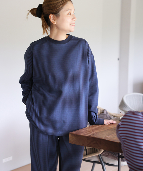 JOURNAL STANDARD(ジャーナルスタンダード)の「【oaedit】 ボーダープルオーバー(Tシャツ/カットソー・レディース・ワイン/ダークブルー/チョコ・FREE)」の14枚目の写真