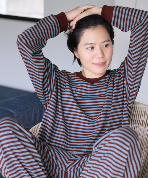 JOURNAL STANDARD(ジャーナルスタンダード)の「【oaedit】 ボーダープルオーバー(Tシャツ/カットソー・レディース・ワイン/ダークブルー/チョコ・FREE)」の22枚目の写真