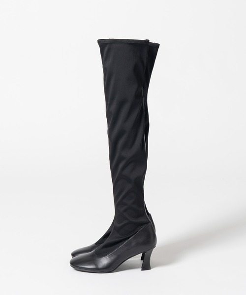 PRANK PROJECT(プランクプロジェクト)の「【2026Autumn Pre-Order】ファブリックコンビストレッチロングブーツ / Fabric Combination Stretch Long Boots(ブーツ・レディース・ブラック・38/37/36)」の9枚目の写真