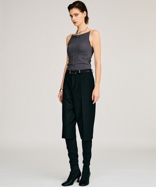PRANK PROJECT(プランクプロジェクト)の「【2026Autumn Pre-Order】ファブリックコンビストレッチロングブーツ / Fabric Combination Stretch Long Boots(ブーツ・レディース・ブラック・38/37/36)」の7枚目の写真