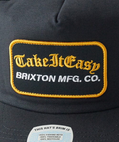 BRIXTON（ブリクストン）の「BRIXTON/ブリクストン  TAKE IT EASY C NP TRUCKER ミディアムプロファイル ブランドパッチ フラットバイザー メッシュ トラッカーキャップ  ストリートメンズ 2026年 夏 夏服（キャップ・メンズ・ライトブルー/ブラック・ONE SIZE）」の4枚目の写真