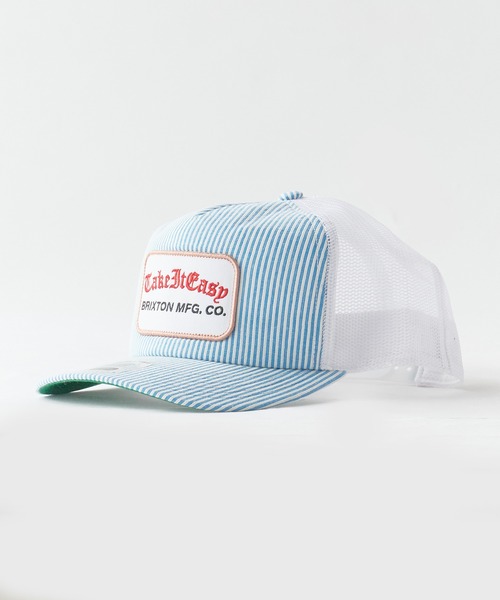 BRIXTON（ブリクストン）の「BRIXTON/ブリクストン  TAKE IT EASY C NP TRUCKER ミディアムプロファイル ブランドパッチ フラットバイザー メッシュ トラッカーキャップ  ストリートメンズ 2026年 夏 夏服（キャップ・メンズ・ライトブルー/ブラック・ONE SIZE）」の5枚目の写真
