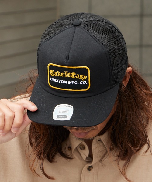 BRIXTON（ブリクストン）の「BRIXTON/ブリクストン  TAKE IT EASY C NP TRUCKER ミディアムプロファイル ブランドパッチ フラットバイザー メッシュ トラッカーキャップ  ストリートメンズ 2026年 夏 夏服（キャップ・メンズ・ライトブルー/ブラック・ONE SIZE）」の6枚目の写真
