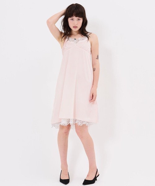 TINA:JOJUN(ティーナジョジュン)の「レーストリム キャミ ワンピース TINA:JOJUN(ワンピース・レディース・ベビーピンク/ミント・M)」の3枚目の写真