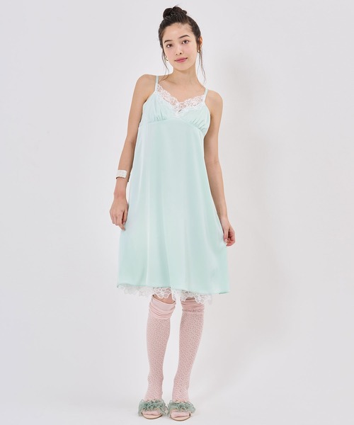 TINA:JOJUN(ティーナジョジュン)の「レーストリム キャミ ワンピース TINA:JOJUN(ワンピース・レディース・ベビーピンク/ミント・M)」の10枚目の写真
