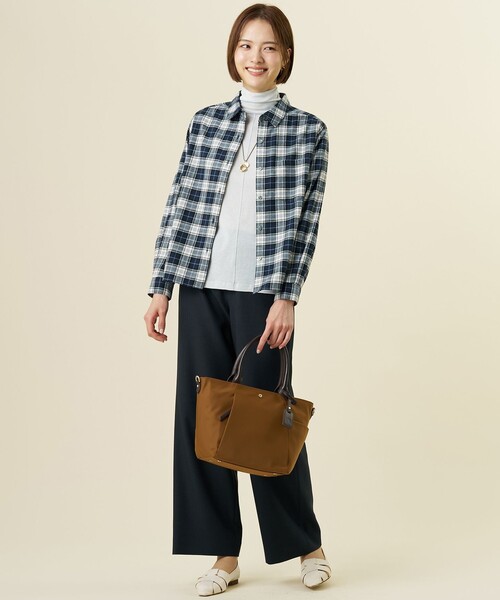 J.PRESS Ladies(J.プレス レディス)の「コットン 起毛 タータンチェック シャツ(シャツ/ブラウス・レディース・レッド系3/アイボリー系3/ネイビー系3・XS)」の8枚目の写真