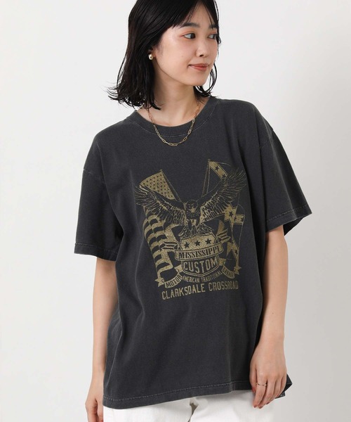 GOOD ROCK SPEED(グッドロックスピード)の「EAGLEフラッグカットソー(Tシャツ/カットソー・レディース・チャコールグレー・FREE)」の11枚目の写真