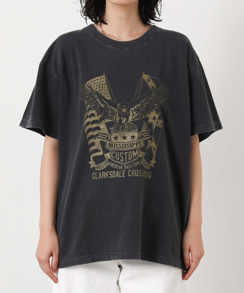 GOOD ROCK SPEED(グッドロックスピード)の「EAGLEフラッグカットソー(Tシャツ/カットソー・レディース・チャコールグレー・FREE)」の13枚目の写真