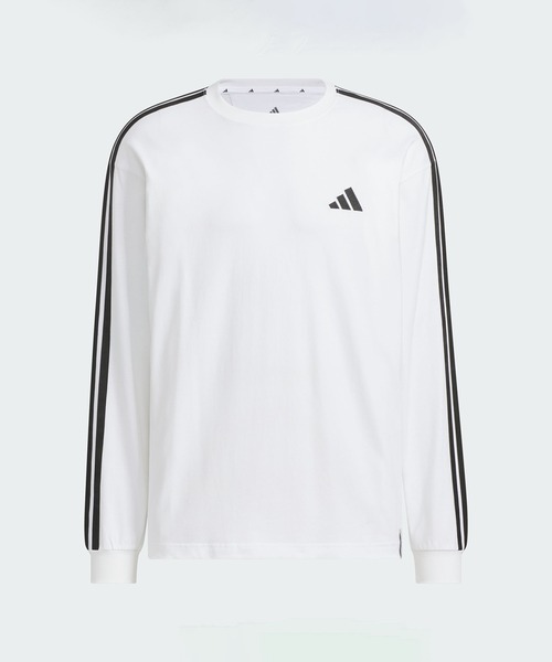 adidas(アディダス)の「エッセンシャルズ プラス ルーズフィット スリーストライプス シングルジャージー 長袖Tシャツ / ロンT / アディダス adidas(Tシャツ/カットソー・メンズ・ホワイト・XX-LARGE/3XL/LARGE/MEDIUM/SMALL/X-LARGE/X-SMALL)」の6枚目の写真
