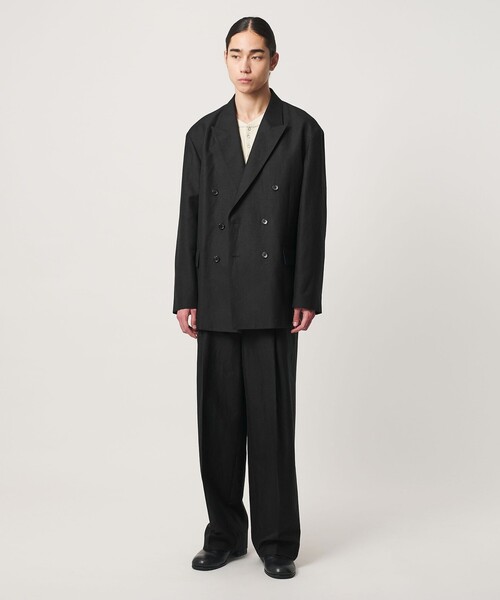 MONKEY TIME(モンキータイム)の「ウール リネン ダブル ブレスト ジャケット(テーラードジャケット・メンズ・ブラック・S/M/L/XL)」の20枚目の写真