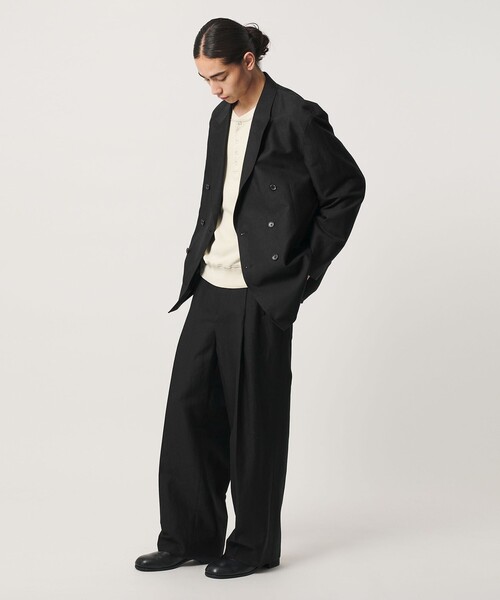 MONKEY TIME(モンキータイム)の「ウール リネン ダブル ブレスト ジャケット(テーラードジャケット・メンズ・ブラック・S/M/L/XL)」の21枚目の写真
