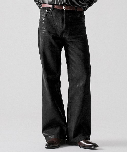 CLEL(クレイル)の「【CLEL】Coating Denim Pants / コーティングデニムパンツ(デニムパンツ・メンズ・ブラック・XS/S/M/L)」の11枚目の写真