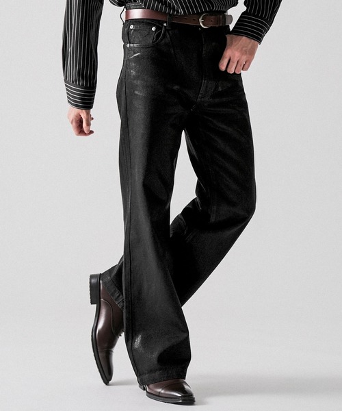 CLEL(クレイル)の「【CLEL】Coating Denim Pants / コーティングデニムパンツ(デニムパンツ・メンズ・ブラック・XS/S/M/L)」の14枚目の写真
