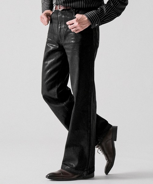 CLEL(クレイル)の「【CLEL】Coating Denim Pants / コーティングデニムパンツ(デニムパンツ・メンズ・ブラック・XS/S/M/L)」の16枚目の写真