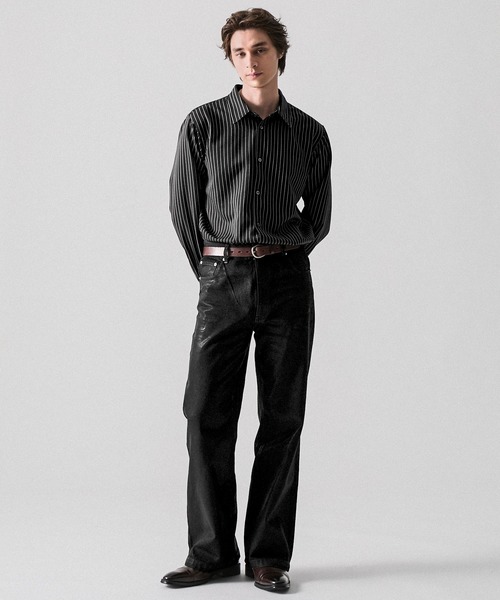 CLEL(クレイル)の「【CLEL】Coating Denim Pants / コーティングデニムパンツ(デニムパンツ・メンズ・ブラック・XS/S/M/L)」の17枚目の写真