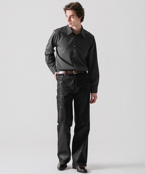 CLEL(クレイル)の「【CLEL】Coating Denim Pants / コーティングデニムパンツ(デニムパンツ・メンズ・ブラック・XS/S/M/L)」の18枚目の写真