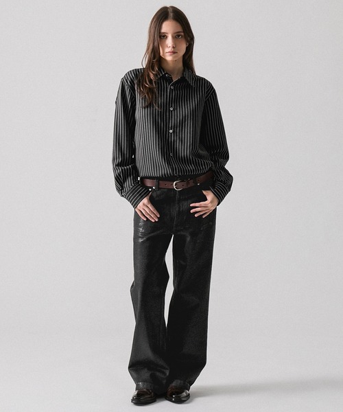 CLEL(クレイル)の「【CLEL】Coating Denim Pants / コーティングデニムパンツ(デニムパンツ・メンズ・ブラック・XS/S/M/L)」の19枚目の写真