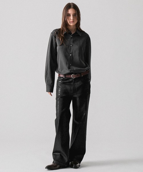 CLEL(クレイル)の「【CLEL】Coating Denim Pants / コーティングデニムパンツ(デニムパンツ・メンズ・ブラック・XS/S/M/L)」の20枚目の写真