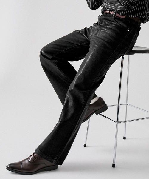 CLEL(クレイル)の「【CLEL】Coating Denim Pants / コーティングデニムパンツ(デニムパンツ・メンズ・ブラック・XS/S/M/L)」の21枚目の写真
