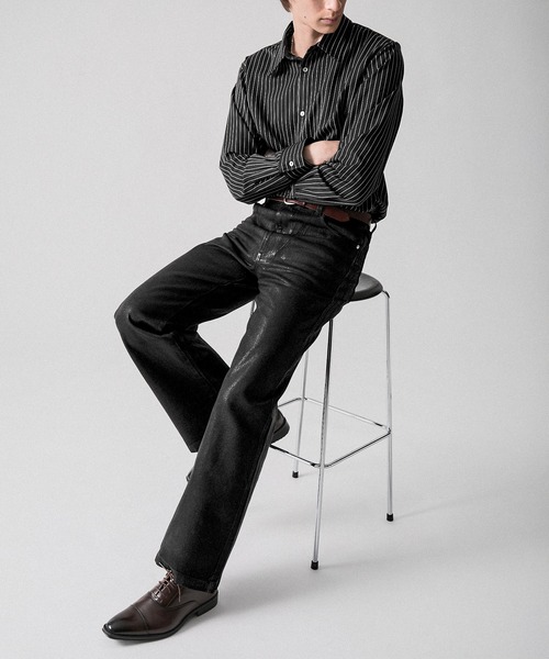 CLEL(クレイル)の「【CLEL】Coating Denim Pants / コーティングデニムパンツ(デニムパンツ・メンズ・ブラック・XS/S/M/L)」の22枚目の写真