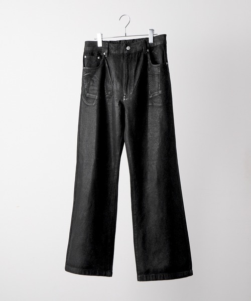 CLEL(クレイル)の「【CLEL】Coating Denim Pants / コーティングデニムパンツ(デニムパンツ・メンズ・ブラック・XS/S/M/L)」の2枚目の写真