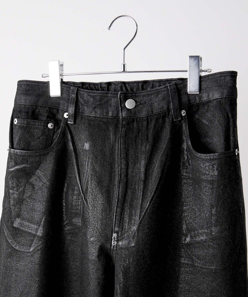 CLEL(クレイル)の「【CLEL】Coating Denim Pants / コーティングデニムパンツ(デニムパンツ・メンズ・ブラック・XS/S/M/L)」の5枚目の写真