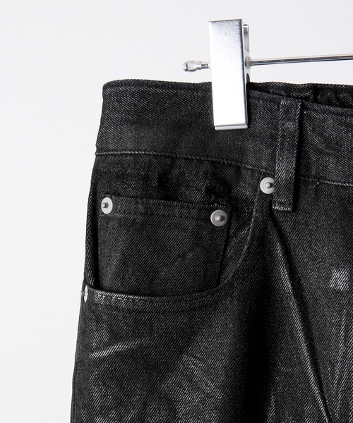 CLEL(クレイル)の「【CLEL】Coating Denim Pants / コーティングデニムパンツ(デニムパンツ・メンズ・ブラック・XS/S/M/L)」の8枚目の写真