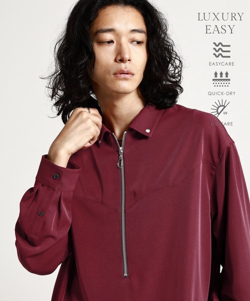 LUXURY+EASY «Eigerkea» WESTERN HALF ZIP SHIRTS — рубашка с полу‑молнией LS